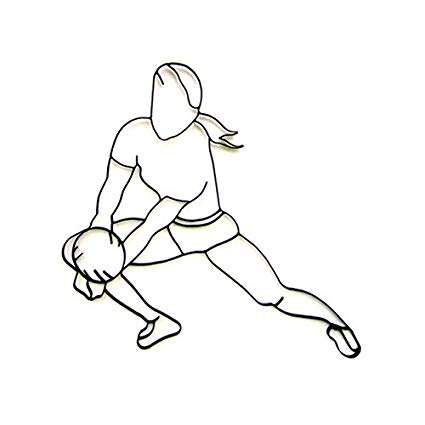 425x425 World Unique Imports Vd Volleyball Player Digging - Volleyball Player Drawing