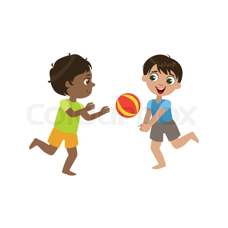 800x800 Boys Playing Volleyball Colorful Stock Vector Colourbox - Volleyball Player Drawing