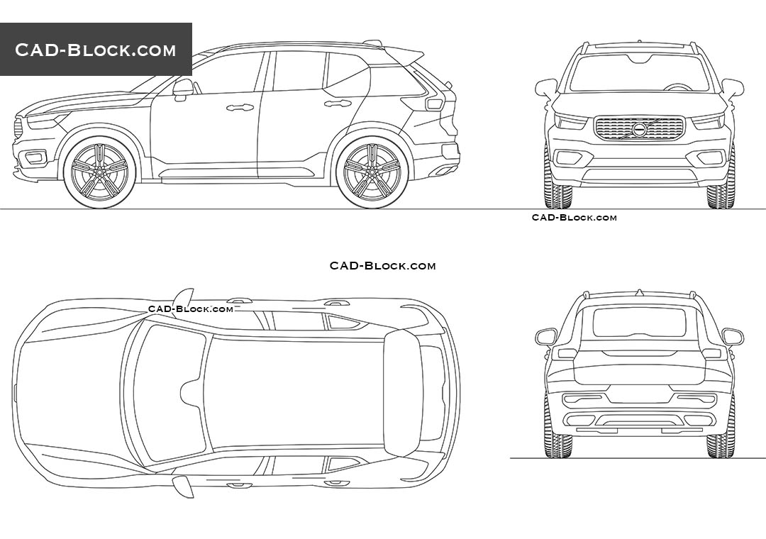 1080x760 Volvo Car Cad Blocks, Drawing In Dwg - Volvo Drawing
