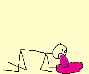 300x250 man throwing up pink vomit drawing - Vomit Drawing