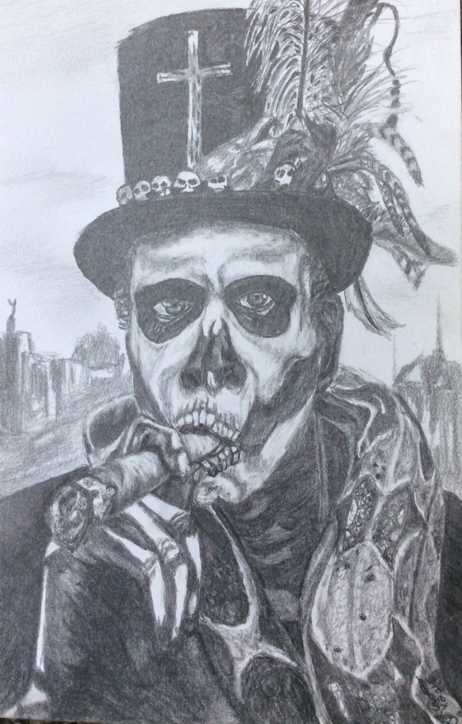 654x1024 drawing of a matt barnes photograph voodoo loa baron samedi wild - Voodoo Drawings
