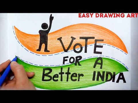 480x360 how to draw vote for a better india poster - Voting Drawing