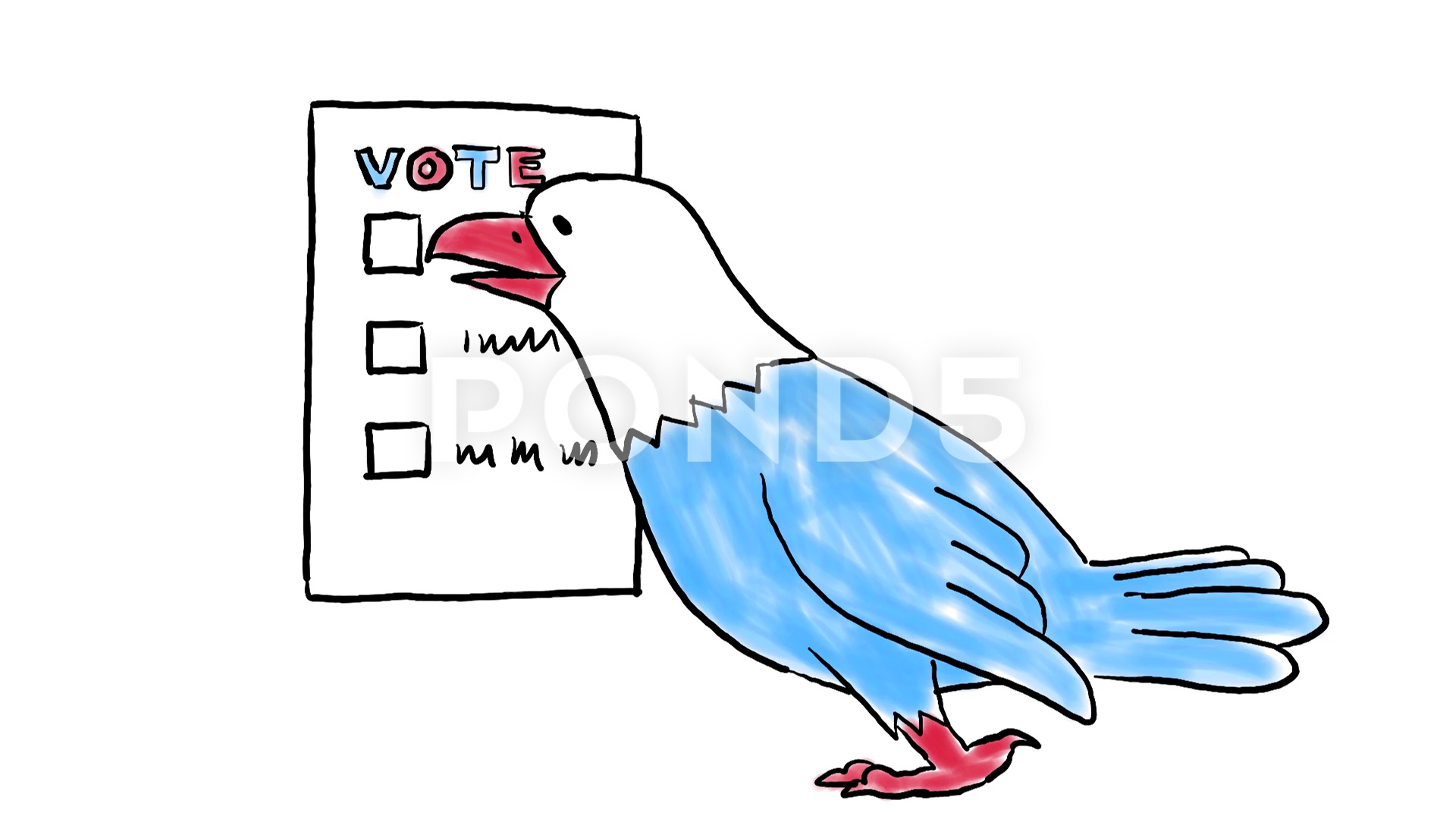 1920x1080 american election with eagle voting drawing animation footage - Voting Drawing