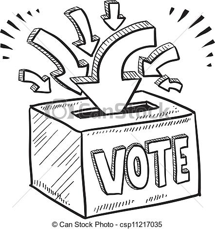 442x470 ballot box voting sketch doodle style ballot box vote - Voting Drawing