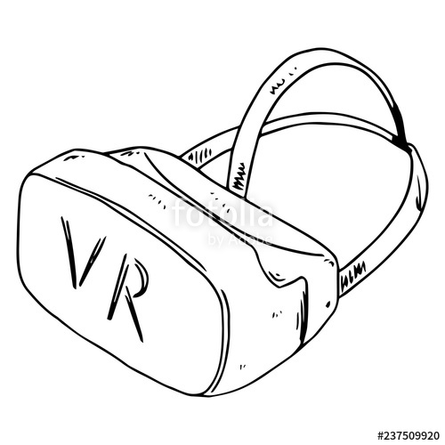 500x500 glasses of virtual reality hand drawn vector illustration - Vr Drawing