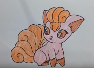 300x218 How To Draw Cute Vulpix From Pokemon - Vulpix Drawing
