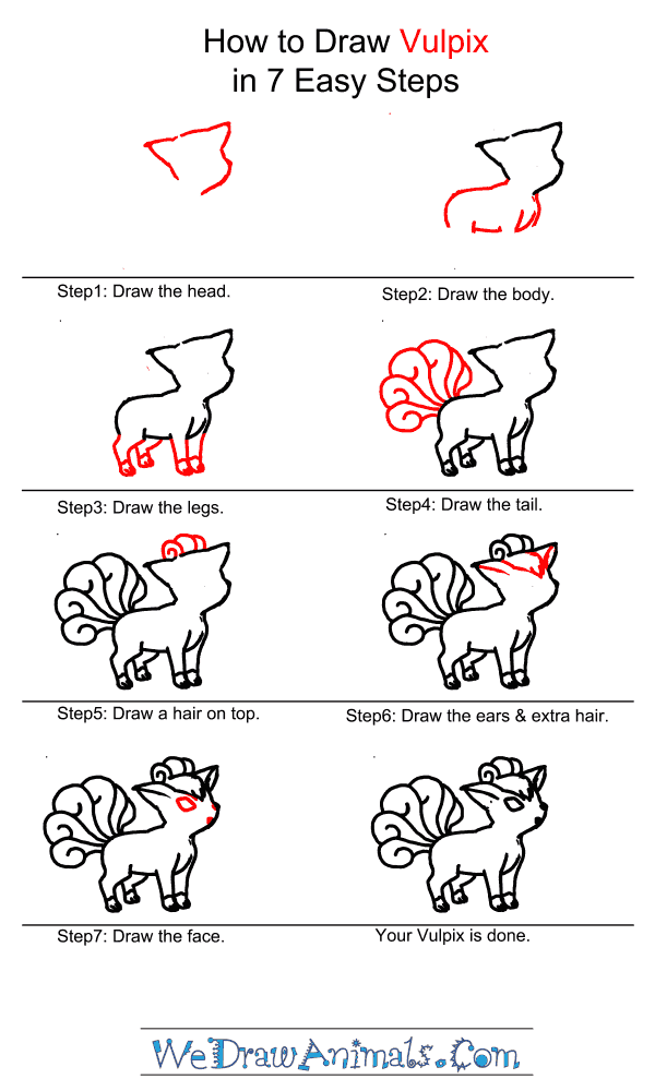 600x1000 How To Draw Vulpix Pokemon - Vulpix Drawing