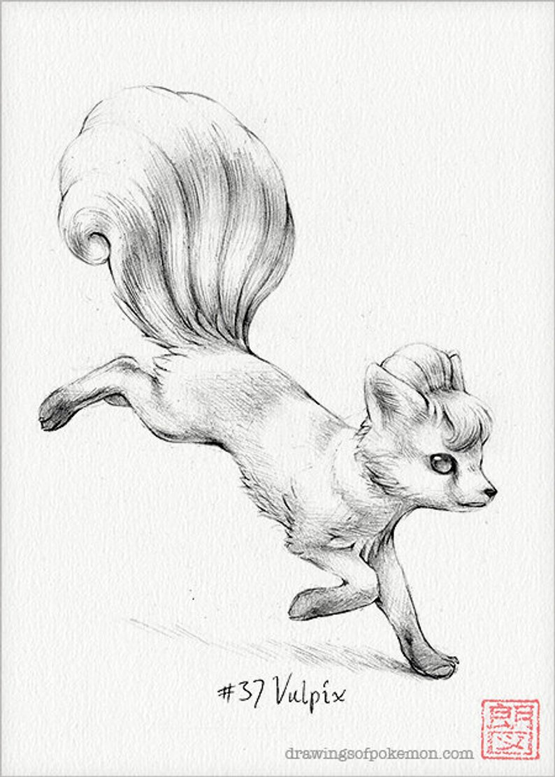 794x1112 Vulpix X Print Pokemon Drawing Art Artwork Etsy - Vulpix Drawing