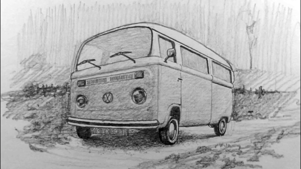 1280x720 Vw Bus Drawing Lesson - Vw Bus Drawing