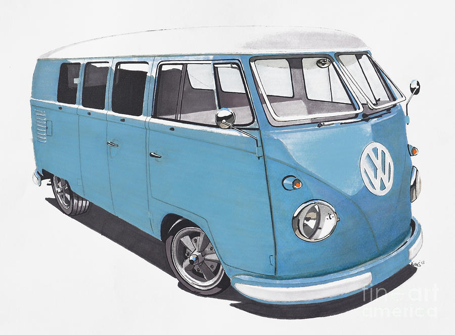 900x663 Volkswagen Bus Drawing - Vw Bus Drawing