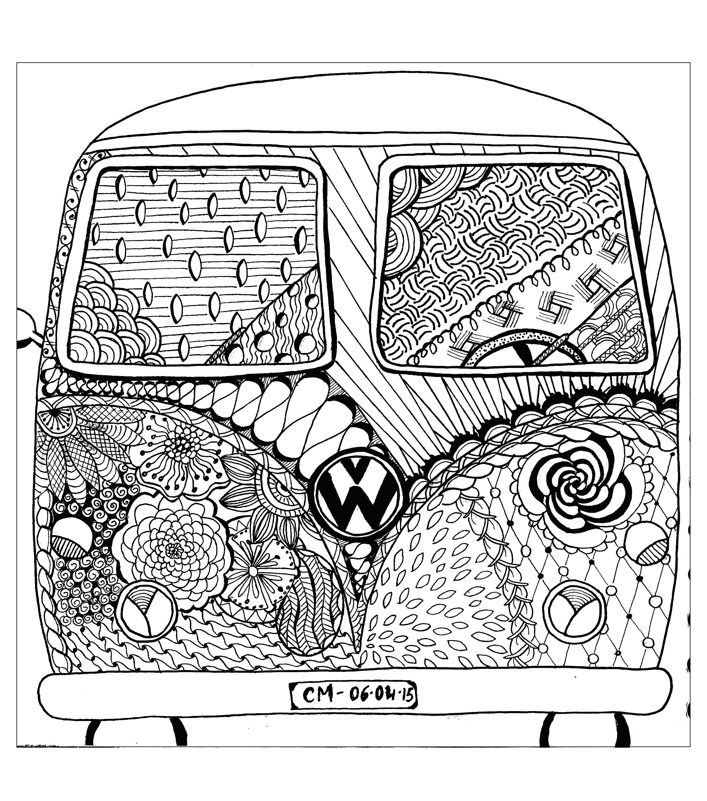 2358x2673 Bus Outline Vw Coloring - Vw Bus Line Drawing