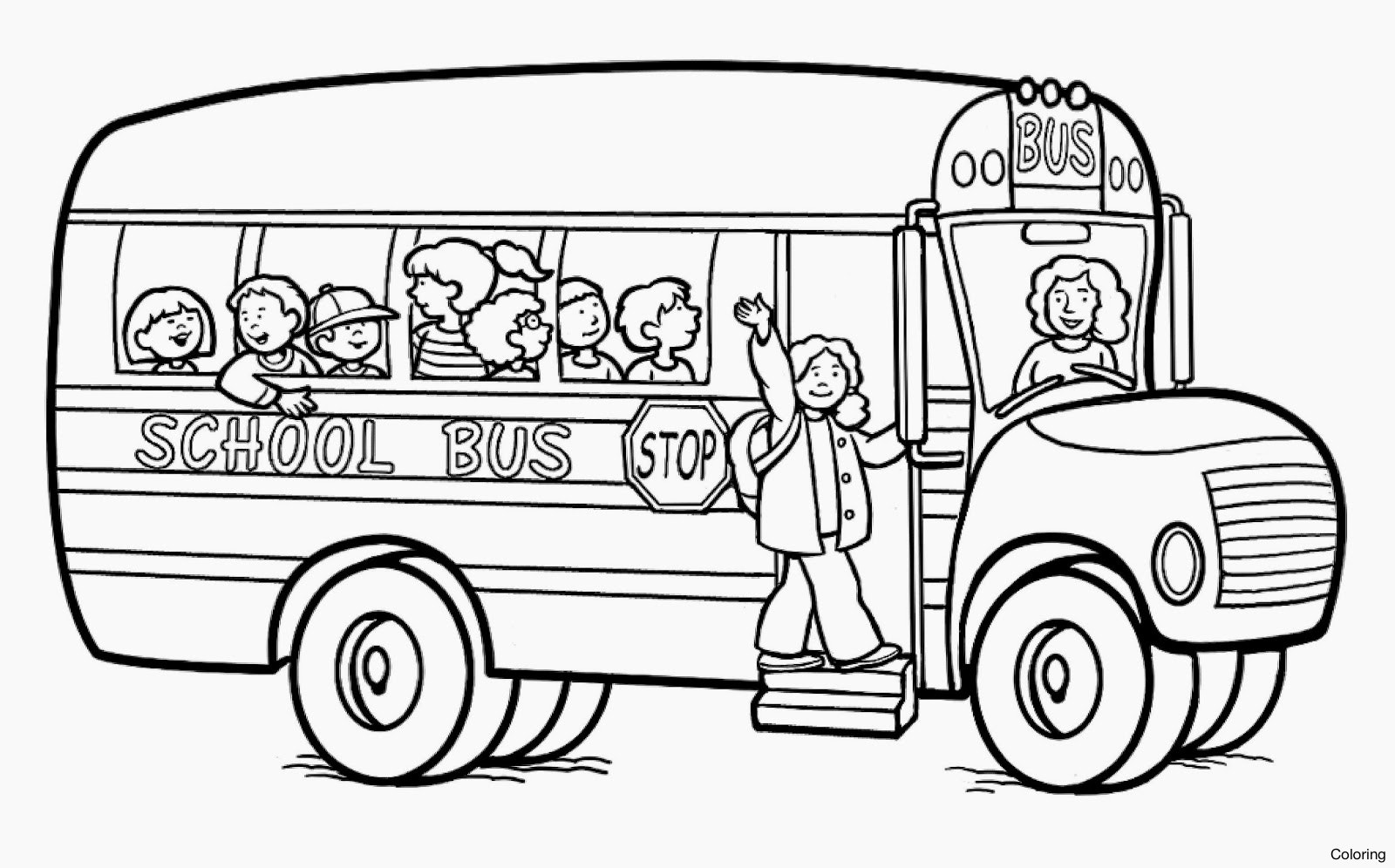 1600x996 Bus Drawing Free Download - Vw Bus Line Drawing