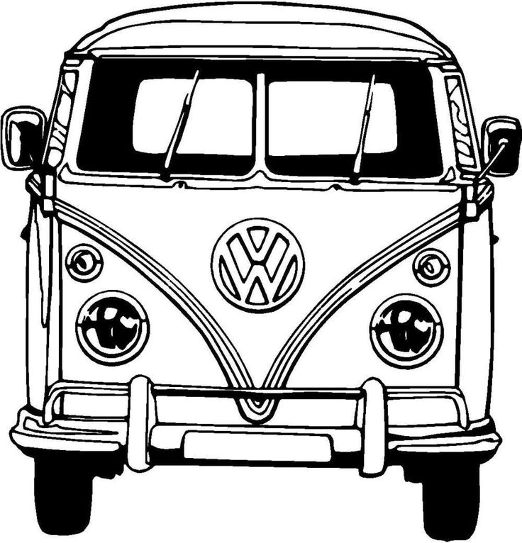 736x766 Drawn Bud Volkswagen - Vw Bus Line Drawing