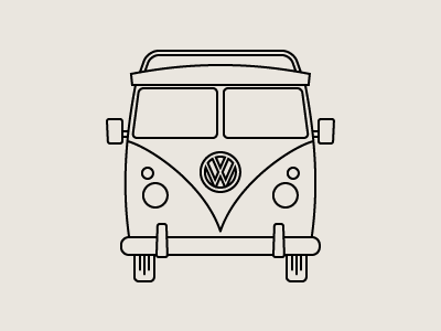 400x300 Sandy In Graphic Design Bus Crafts, Bus Art, Vw Bus - Vw Bus Line Drawing