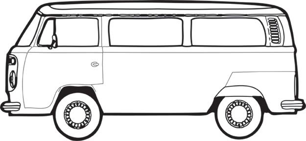 625x288 Vw Bus Paint Off Teaching Van Drawing, Vw Bus Bus Art - Vw Bus Line Drawing