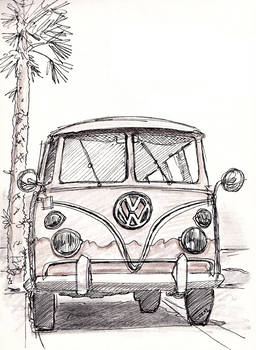 256x350 Vw Bus - Vw Bus Line Drawing