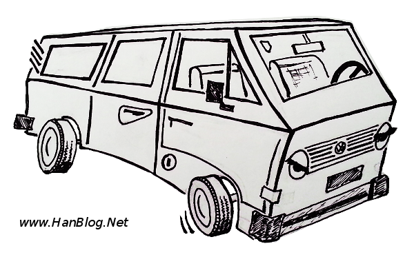 600x373 Vw Bus Karikatur Group With Items - Vw Bus Line Drawing