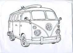 236x171 Best Vw Line Drawings Images Volkswagen Bus, Rolling Carts - Vw Bus Line Drawing