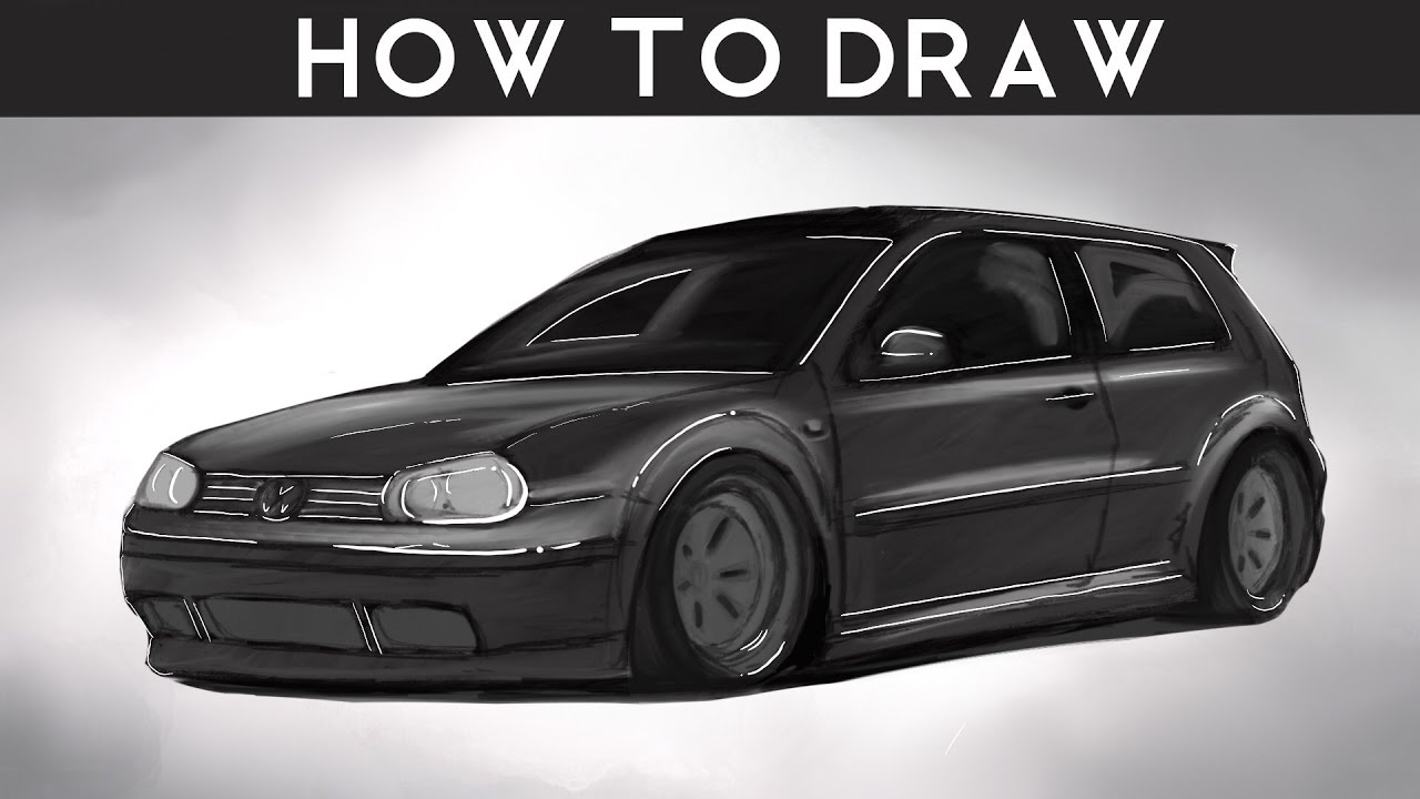 1280x720 How To Draw A Vw Golf - Vw Drawing