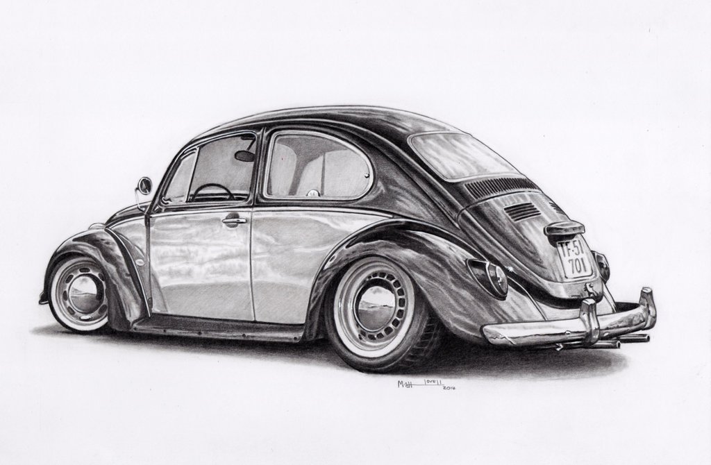 1024x670 Vw Beetle Drawing Image Drawing Skill - Vw Drawing