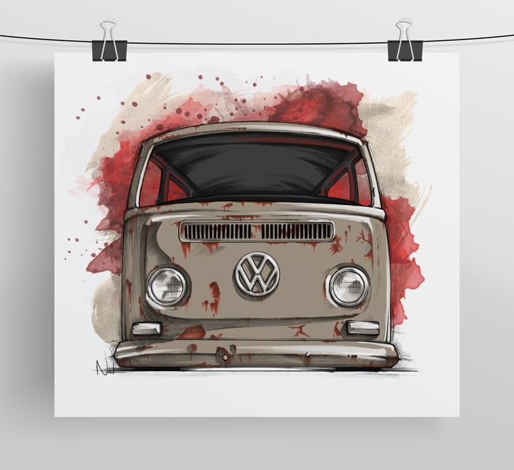 728x665 Vw Bus Drawing Surfacenick - Vw Drawing