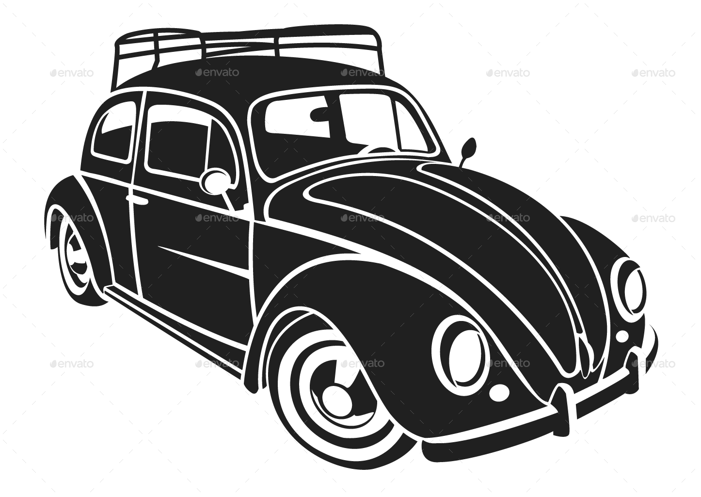1446x1025 Volkswagen Drawing Old School Car Transparent Png Clipart Free - Vw Drawing