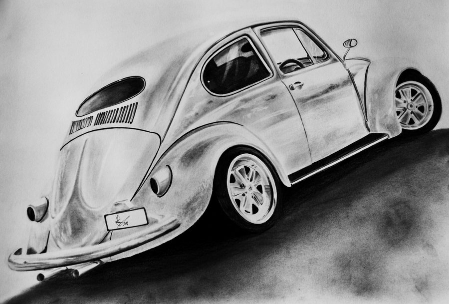 900x609 Vw Beetle Classic Drawing - Vw Drawing