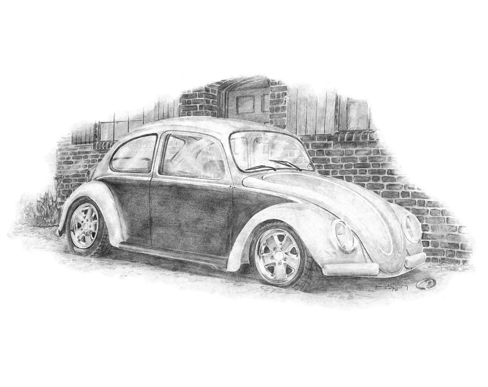 978x777 Classic Vw Pencil Drawings - Vw Drawing