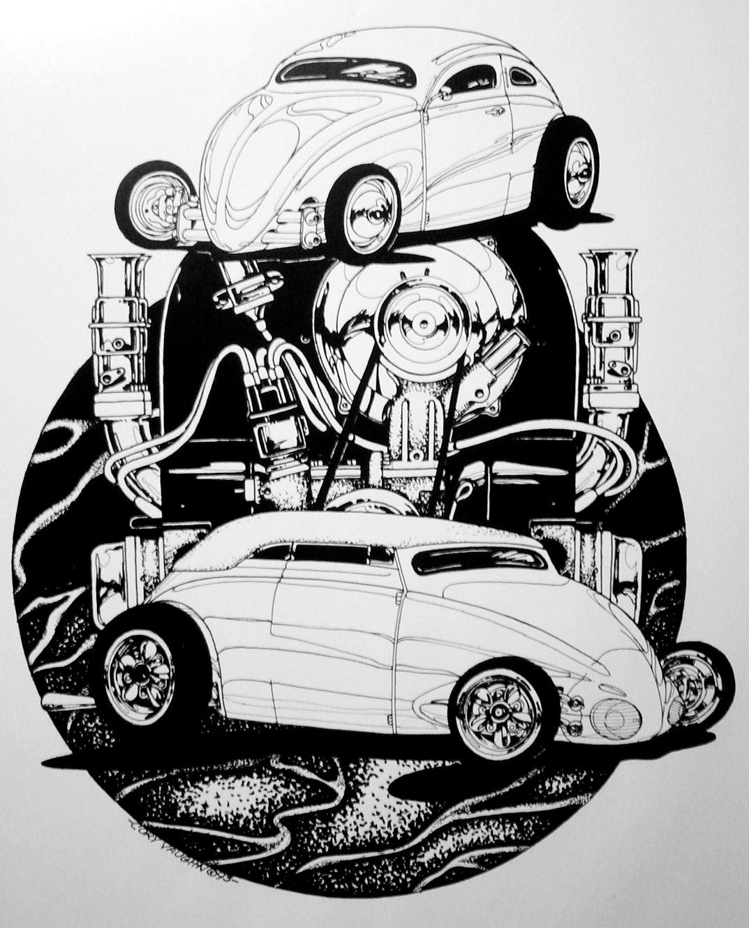 1073x1330 cory vaughn vw drawings and such - Vw Drawing
