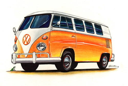 500x339 Vw Campervan Drawing - Vw Van Drawing