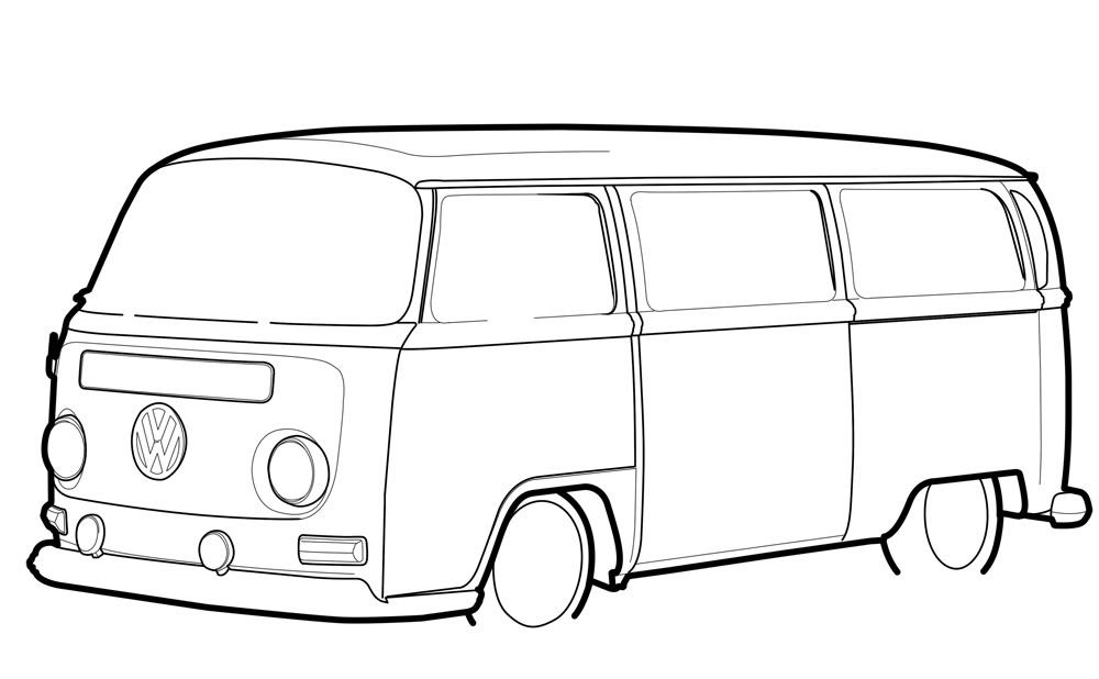 1000x618 drawn bud volkswagen camper van free clip art stock - Vw Van Drawing