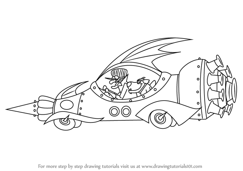 800x563 learn how to draw the mean machine from wacky races - Wacky Drawings