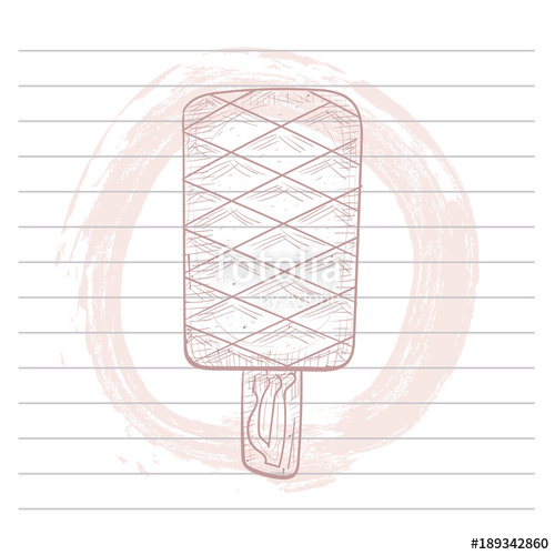 500x500 doodle ice cream hand drawn vector illustration sketch style - Wafer Drawing