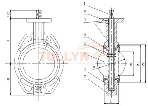 500x359 wafer type marine butterfly valve tullyn trading - Wafer Drawing