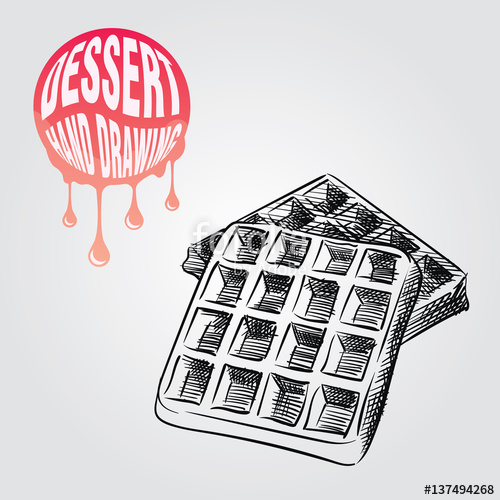 500x500 wafer hand drawn sketch isolated on white background and pink blob - Wafer Drawing