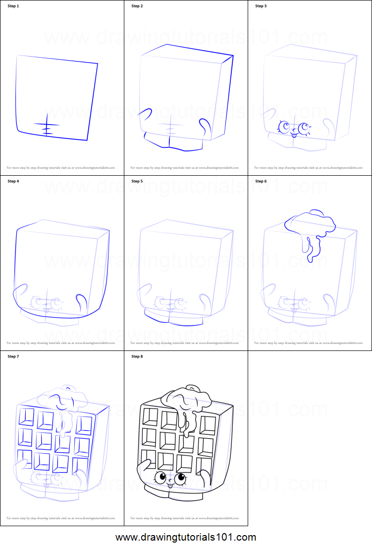 751x1110 how to draw waffle sue from shopkins printable step - Waffle Drawing