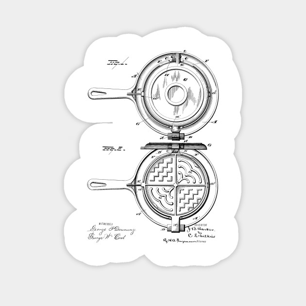 630x630 waffle iron vintage patent hand drawing - Waffle Drawing