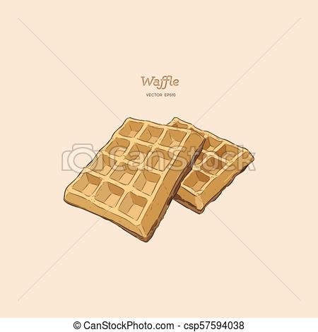 450x470 waffles, hand draw sketch vector - Waffle Drawing