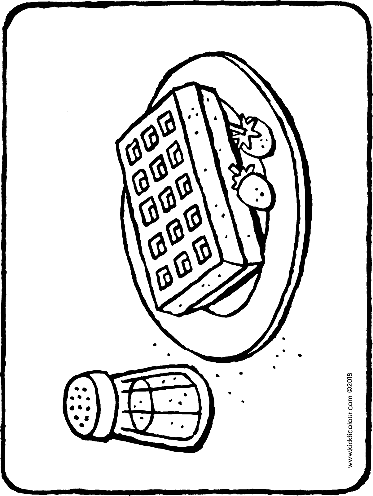 1204x1600 waffle with icing sugar and strawberries - Waffle Drawing
