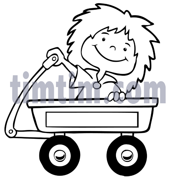 581x584 free drawing of a girls wagon bw from the category parents kids - Wagon Drawing