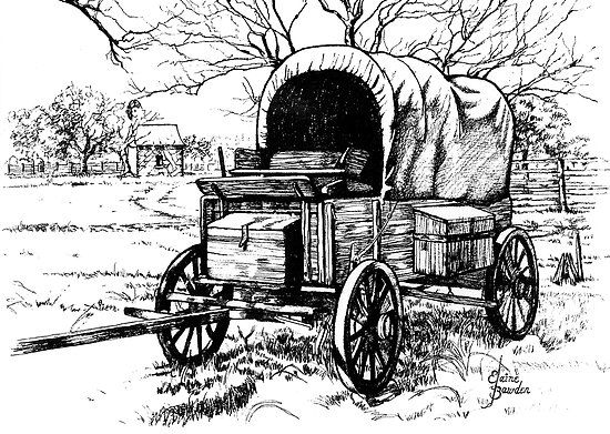 550x391 Pencil Drawings Of Wagons Elaine Bawden Portfolio Chuck - Wagon Drawing