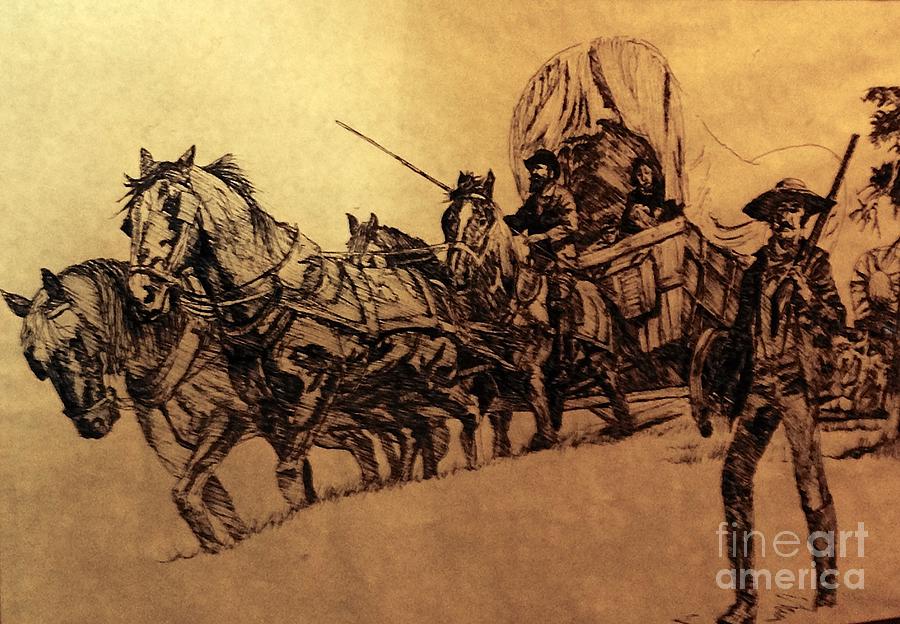 Wagon Train Drawing at Explore collection of Wagon