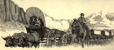 450x201 legacy washington - Wagon Train Drawing