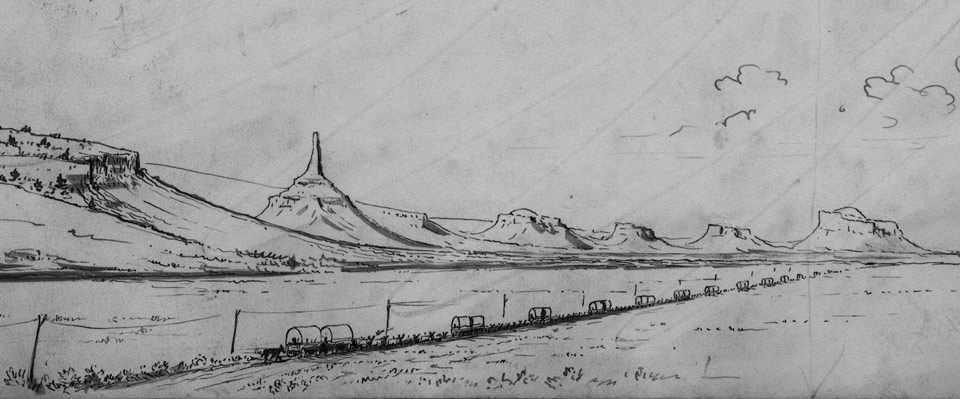 960x399 midwest region scotts bluff national monument - Wagon Train Drawing
