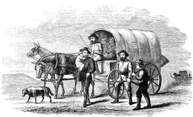 390x237 Party - Wagon Train Drawing
