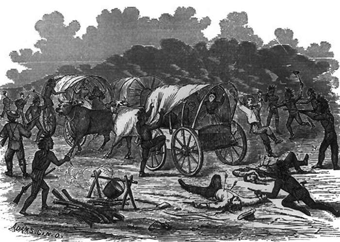 700x500 travel the oregon trail the online encyclopedia of wyoming history - Wagon Train Drawing