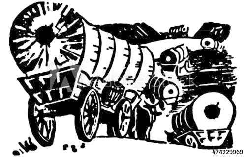 500x320 Wagon Train - Wagon Train Drawing