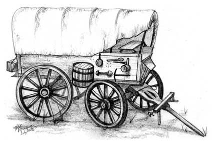 425x289 Wagon Train Clipart - Wagon Train Drawing