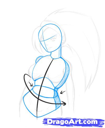 399x488 how to draw how to draw body - Waist Drawing