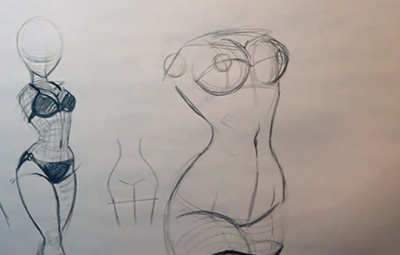 400x255 how to draw tight clothing for your pin up characters - Waist Drawing